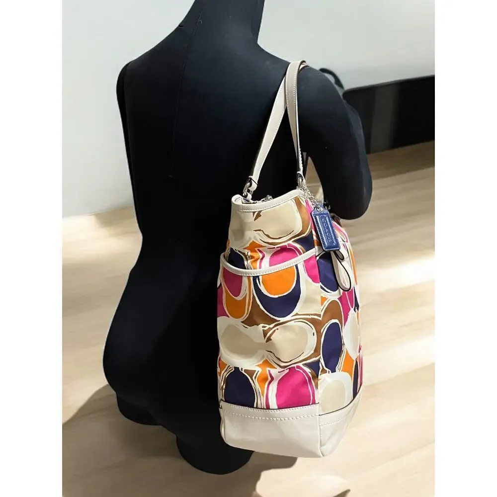 Coach F23299 Park Hand Drawn Scarf Print North/South Tote & Matching Wristlet